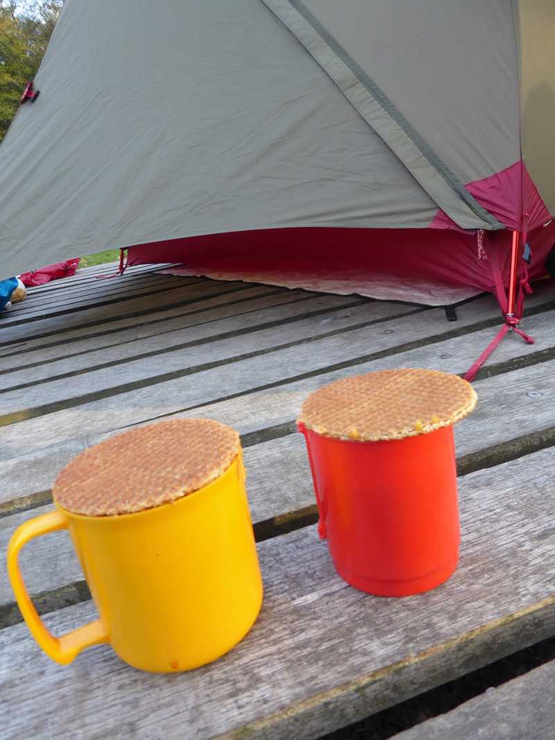 Stroopwaffles at the bivakzone. It's not all about roughing it ;)