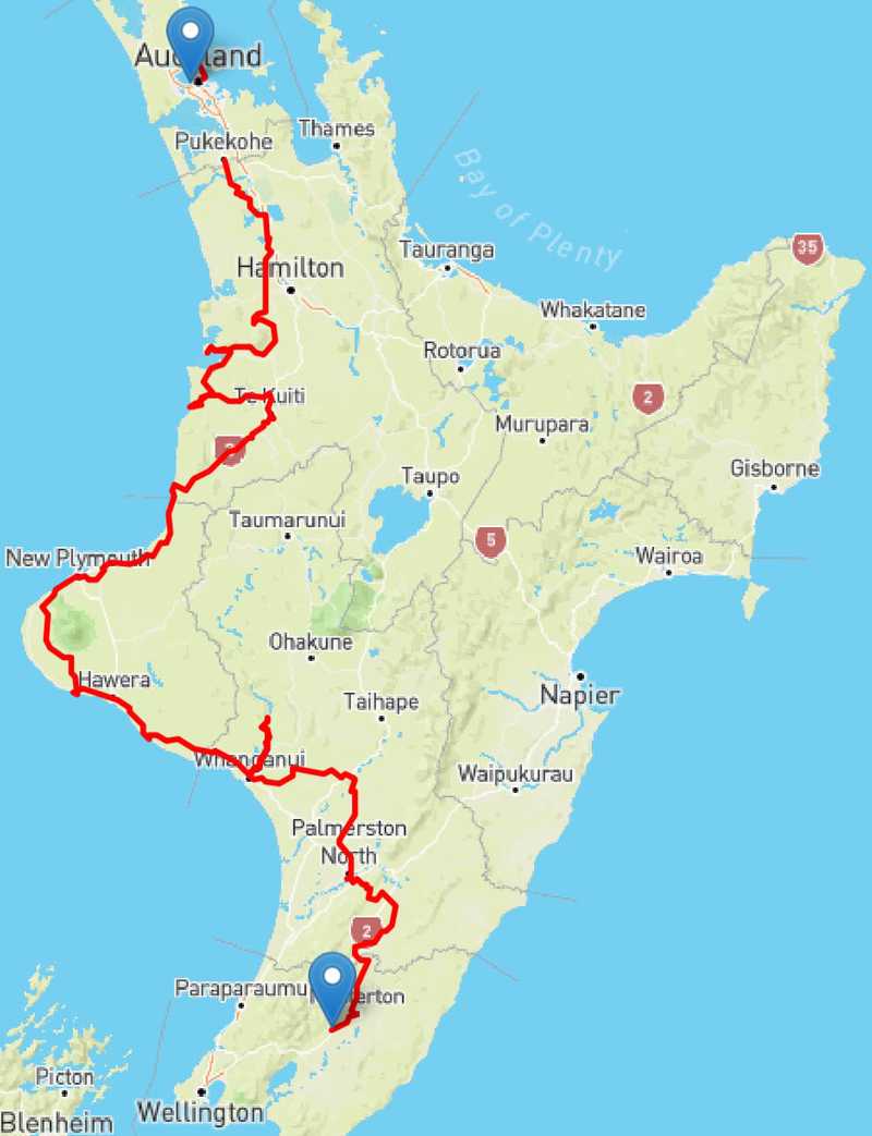 Main tour. We took the train from Auckland to Pukekohe, and Carterton to Wellington