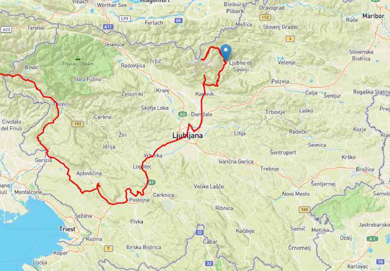 Our route through Slovenia